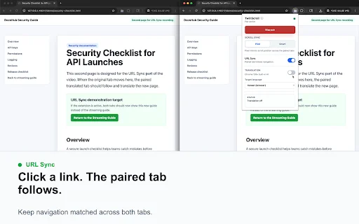 TwinScroll: Sync Scrolling for Side-by-Side Tabs – Productivity Tool - Screenshot 4