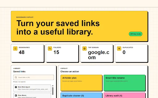 AI Bookmark Copilot: Organize & Clean Your Browser Bookmarks - Screenshot 1
