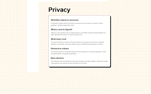 AI Bookmark Copilot: Organize & Clean Your Browser Bookmarks - Screenshot 2